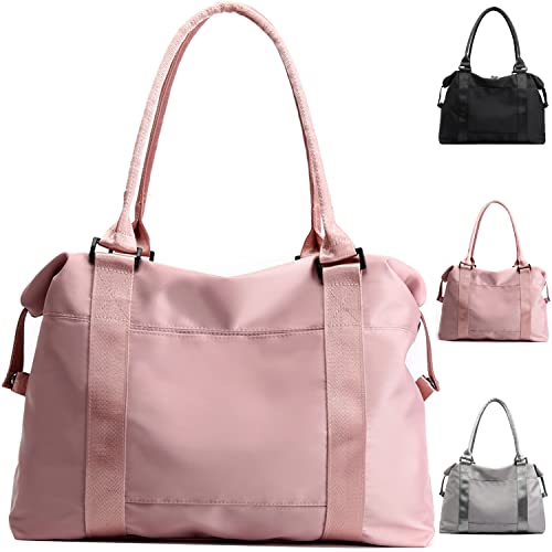 JSAHAH Bolsos de viaje para mujer Bolso de avión con funda para carrito Bolso de mano Rosa