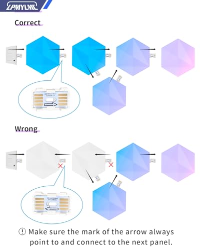 PRODUCTO 167  Luces de pared hexagonales LED inteligentes, paneles de luz, Wi-Fi RGB-IC decoración del hogar luces creativas con sincronización de música, funciona con Alexa Google Assistant para salas de juegos, sala de estar, dormitorio, paquete de 10,