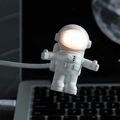 PRODUCTO 121 2 PCS USB LED Luz de Lectura, Astronauta Creativo Astronauta LED Luz USB Flexible para Computadora Portátil Mini Luz Nocturna Luz de Teclado Diseño de Puerto de Carga USB Manguera Flexible