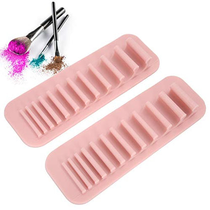 PRODUCTO 10 Estante de secado de brochas de maquillaje, soporte de almacenamiento de brochas de maquillaje, estante de secado de brochas cosméticas, organizador de almacenamiento de cepillos de dientes montado en la pared, 2 uds.