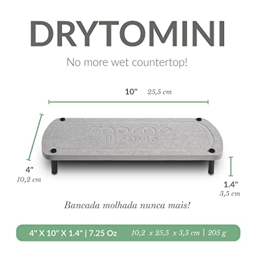 Fregadero de baño Secado rápido Fregadero de piedra Caddy Estante de secado Organizador de accesorios Estante de secado de botellas de tierra de diatomeas Esponja para platos Organizador de encimera Drytomini de Momo Lifestyle