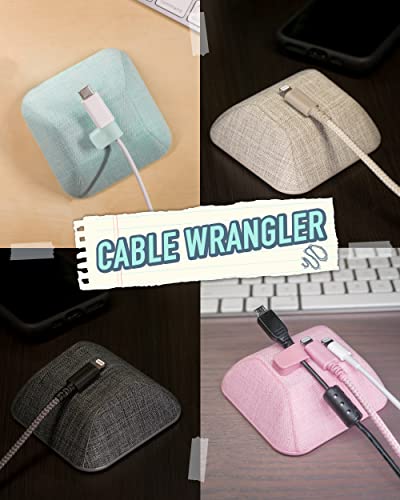 Smartish - Soporte magnético para cables, organizador de cables con clips magnéticos para gestión del cargador en escritorio, mesita de noche o mesa auxiliar, color beige ligeramente tostado