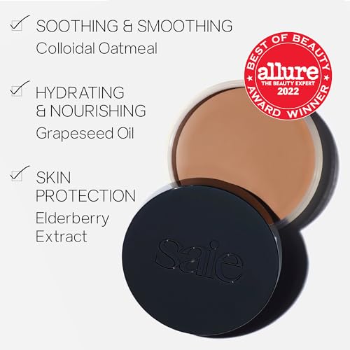 Saie Sun Melt Bronzer - Bronceador en crema-bálsamo para esculpir el rostro - Contorno en crema con acabado aterciopelado - Bronce medio (1 oz)