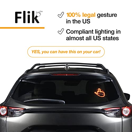 FLIK Luz original para el dedo medio – Dale el pájaro y la ola a los conductores – Los mejores accesorios para automóviles, accesorios para camiones, dispositivos para automóviles y señales de furia en la carreter– Divertido letrero para ventana trasera