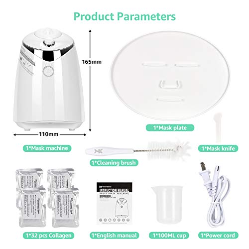 JJ.Yoma Máquina para hacer cremas faciales, máquina profesional para mascarillas faciales, colágeno, frutas y verduras, fabricante automático de mascarillas para el cuidado facial con recordatorio de voz humana