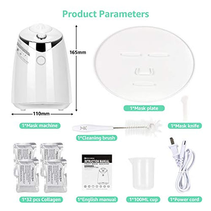 JJ.Yoma Máquina para hacer cremas faciales, máquina profesional para mascarillas faciales, colágeno, frutas y verduras, fabricante automático de mascarillas para el cuidado facial con recordatorio de voz humana