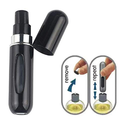 Portable Mini Refillable Perfume Atomizer Bottle Spray, Scent Pump Case for Travel 4 Pcs Pack of 5ml