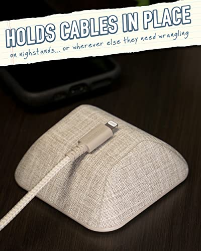 Smartish - Soporte magnético para cables, organizador de cables con clips magnéticos para gestión del cargador en escritorio, mesita de noche o mesa auxiliar, color beige ligeramente tostado