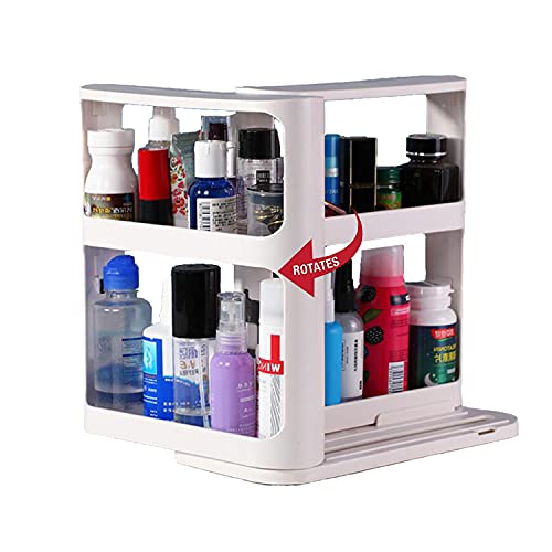 PRODUCTO 498 Pinelaxy Organizador giratorio para especias, dos estantes giratorios de 2 niveles para especias para cocina, estante de almacenamiento multifunción para condimentos y especias (blanco)