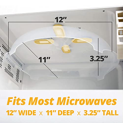 Cubierta magnética para microondas para alimentos - 11 12 Cubierta transparente para platos contra salpicaduras de microondas Cubiertas para platos para cocinar en el horno Tapa protectora antisalpicaduras con rejillas de ventilación para vapor