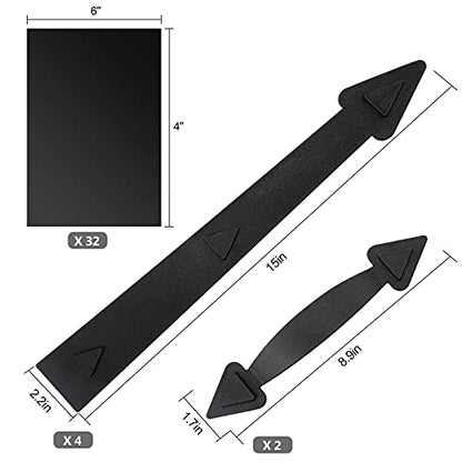 PRODUCTO 461 Eapele Kit de decoración magnética para puerta de garaje que incluye bisagras y manijas de imitación para ventanas, color negro