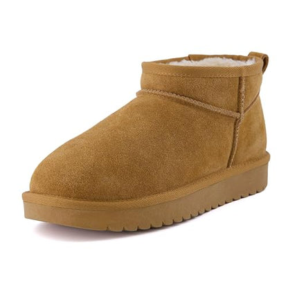 CUSHIONAIRE Botas de ante genuino para mujer + espuma viscoelástica, castaño 9