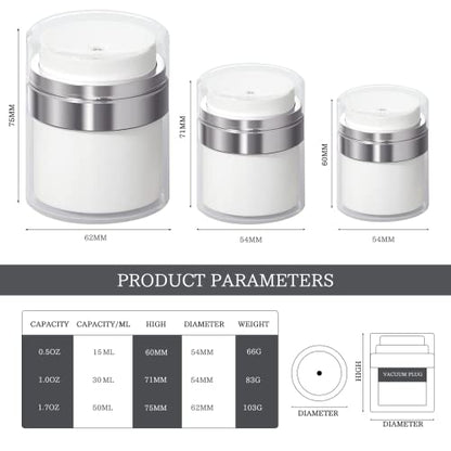 Frasco De Crema Al Vacío, Dispensador De Loción Contenedor Cosmético Sin Aire Vacío Pequeño Y Espesado Con Bomba - Contenedores De Viaje Para Cremas, Geles Y Lociones A Prueba De Fugas, Botellas Con Bomba Sin Aire Para Artículos De Tocador Cosme