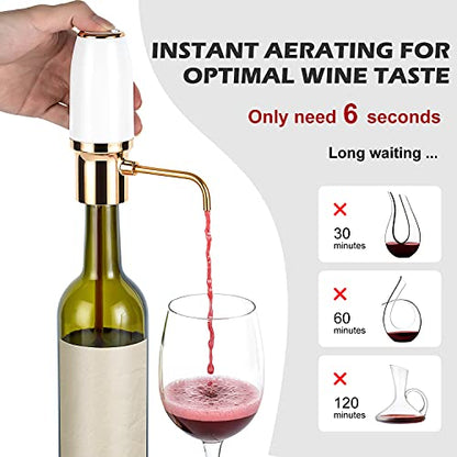 PRODUCTO 14 WINIRINA Dispensador eléctrico de aireador de vino, decantador eléctrico inteligente, recargable con cable micro USB