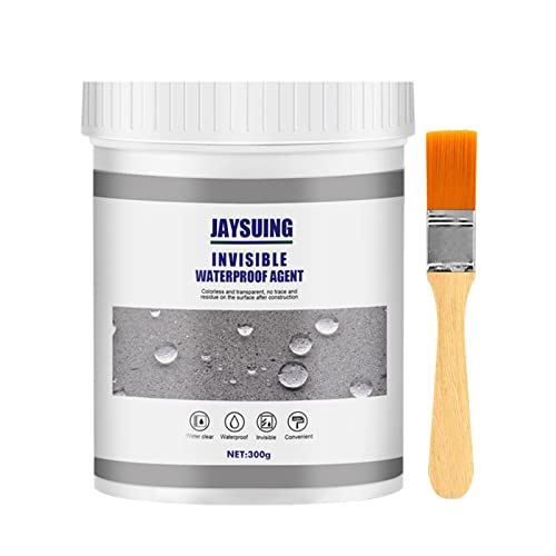 Jaysuing Agente impermeable invisible, sellador aislante impermeable, adhesivo impermeable transparente para reparación de fugas, sellador de unión súper fuerte, agente antifugas invisible impermeable (transparente 10.58 oz)