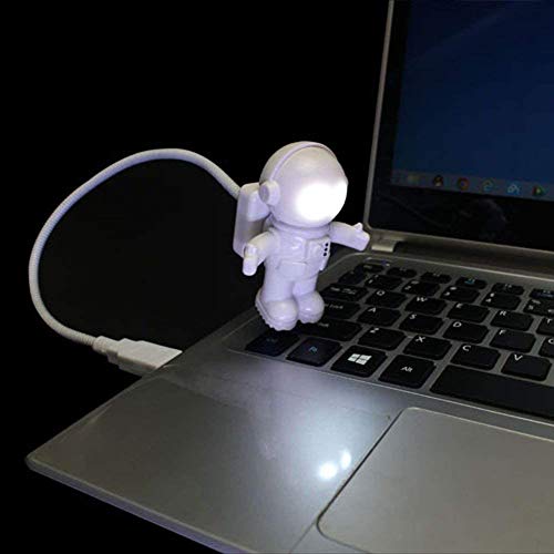 PRODUCTO 121 2 PCS USB LED Luz de Lectura, Astronauta Creativo Astronauta LED Luz USB Flexible para Computadora Portátil Mini Luz Nocturna Luz de Teclado Diseño de Puerto de Carga USB Manguera Flexible