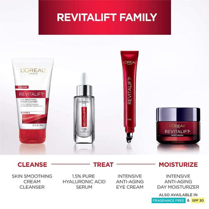 L'Oreal Paris Revitalift Triple Power Hidratante facial antienvejecimiento, Pro Retinol, ácido hialurónico y vitamina C, reduce las arrugas 2.55 oz