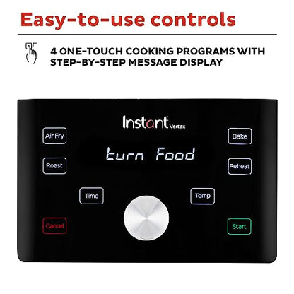 Horno freidora de aire Instant Vortex de 4 cuartos, funciones 4 en 1, de los creadores de Instant Pot, programas de cocción inteligentes personalizables, canasta antiadherente y apta para lavavajillas, aplicación con más de 100 recetas