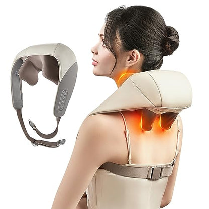 SORELAX Mini Masajeador de Cuello Shiatsu, Masajeador de Hombro y Cuello con Calor para Aliviar el Dolor de Tejido Profundo, Cuello, Espalda, Hombro, Pierna, Masajeador de Amasamiento Eléctrico, Regalos Perfectos para Hombres, Mujeres, Papá, Mamá