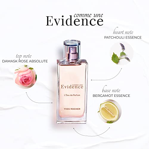 Yves Rocher Comme Une Evidence Eau de Parfum | Spray de perfume francés para mujer | 1,6 onzas líquidas