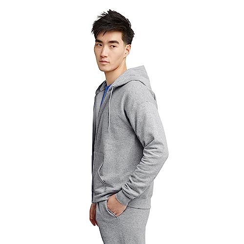 Hanes Sudadera con capucha Eco-Smart con cremallera completa para hombre, acero ligero, talla mediana