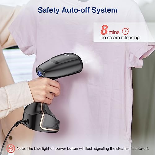 Sundu Steamer for Clothes, 1400W Handheld Garment Steamer, Portable Fabric Wrinkles Remover with Fast Heat-up, Auto-Off, 260ml Water Tank, Fabric Brush, Clothing Steamer Iron for Home