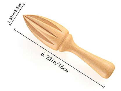 Toaazhy Exprimidor de limón de 2 piezas, exprimidor de cítricos de mano, herramienta manual de exprimidor de limón de madera, escariador manual de cítricos de madera para frutas, lima, uso diario en el hogar, cocina, bar, cafetería, restaurante