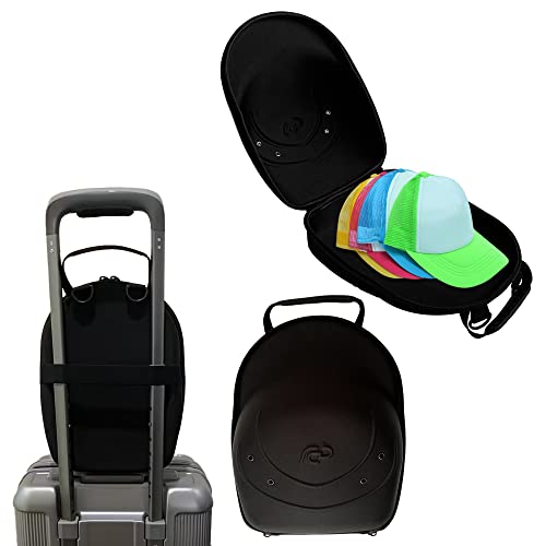 Legrand Products Estuche de viaje para sombreros (portador de gorras 1-5), organizador, estuche de transporte para sombreros con correa para el hombro para hombres, mujeres, almacenamiento de gorras de béisbol, color negro