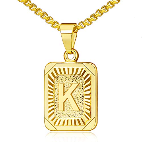 PRODUCTO 601-6 JSJOY Collar con Inicial de Oro para Mujer Collares con Colgante con Inicial de Oro para Hombres Collar con Letra K con Monograma 2023 Regalos de graduación para niños Collares Collar de Oro con Inicial