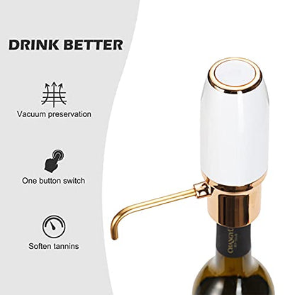 PRODUCTO 14 WINIRINA Dispensador eléctrico de aireador de vino, decantador eléctrico inteligente, recargable con cable micro USB