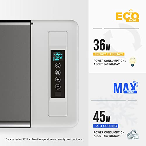 BougeRV Refrigerador de 12 voltios Refrigerador para automóvil de 12 V Congelador portátil de 23 cuartos Enfriador de compresor 12