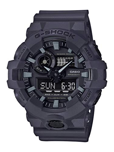 Casio Hombre Serie XL G-Shock Cuarzo 200M WR Resina resistente a los golpes Color: Gris mate (Modelo GA-700UC-8ACR)