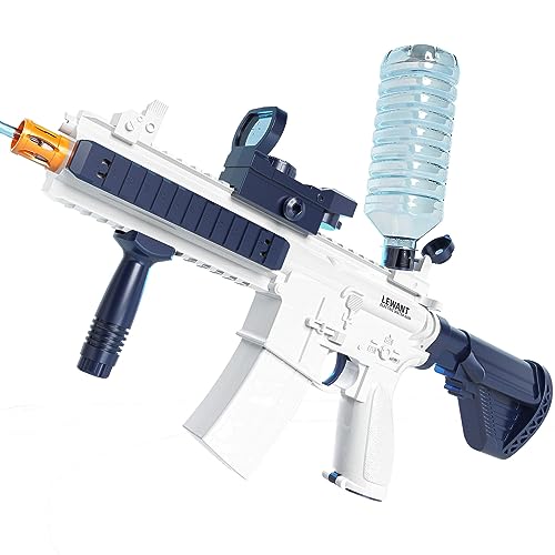 PRODUCTO 182 LEWANT Pistola de agua eléctrica, pistolas de agua automáticas con un solo botón de hasta 32 pies de alcance, capacidad de 370 CC-870 CC, súper pistola de agua para piscina, playa, juegos de fiesta, lucha contra el agua al aire libre, azul