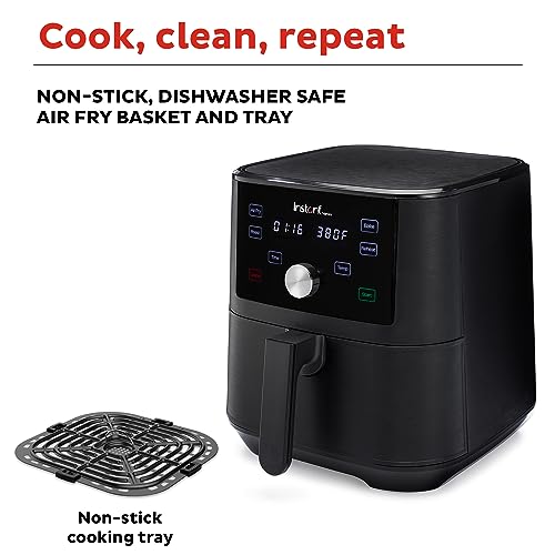 Horno freidora de aire Instant Vortex de 4 cuartos, funciones 4 en 1, de los creadores de Instant Pot, programas de cocción inteligentes personalizables, canasta antiadherente y apta para lavavajillas, aplicación con más de 100 recetas