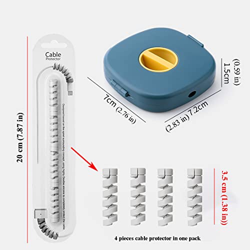 PRODUCTO 132 CARURLIFF 4 unidades de gestión de cables retráctiles, mini enrollador de cables para auriculares, organizador, carrete de cable para ratón y 8 protectores de cables