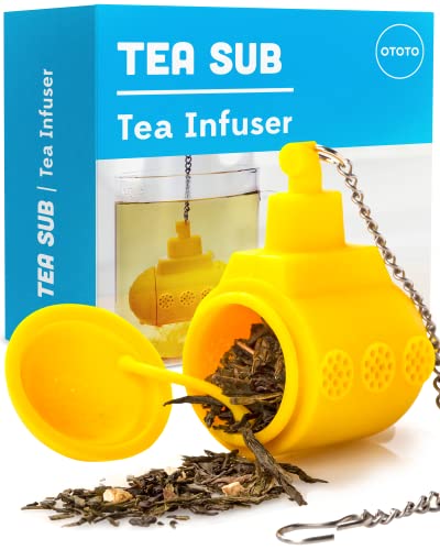 OTOTO Tea Sub Tea Steeper- Cute Tea Infuser for Loose Tea- Silicone Tea Infuser- Yellow Submarine Tea Holder, Loose Leaf- Tea Infusers For Loose Tea, Cute Kitchen Gadget