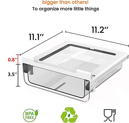 PRODUCTO 460 vacane Cajón debajo del estante extraíble debajo del gabinete Especiero, organizador de almacenamiento de armario fácil de instalar, organizador de almacenamiento de plástico duradero para despensa de cocina, accesorios de gabinete