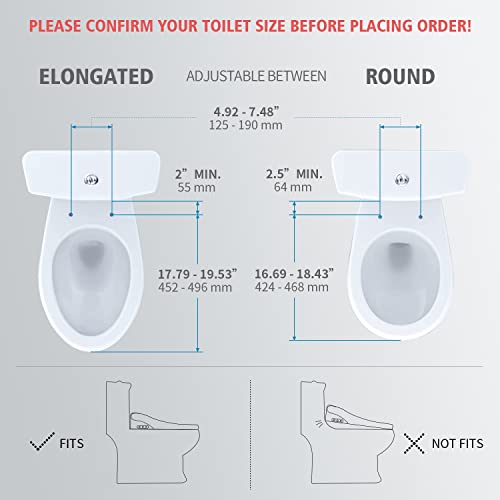 LEIVI Asiento de inodoro inteligente con bidé eléctrico con modo de control dual, secador de aire y agua caliente ajustable, asiento de inodoro con calefacción ultradelgado, lavado por pulverización oscilante y pulsante, luz nocturna LED, alargado