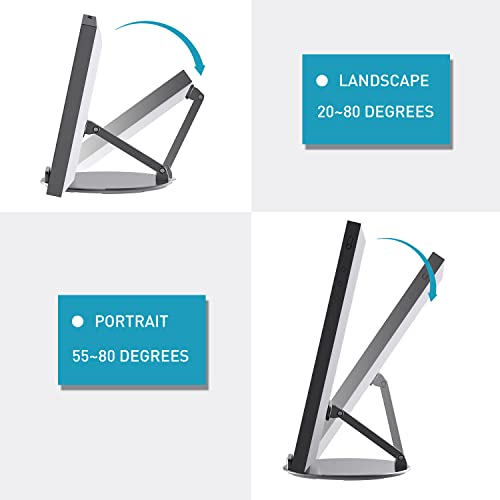 Letlar Soporte inclinable y giratorio para Echo Show 15, hecho de aleación de aluminio, giratorio y plegable, soporte Echo Show 15 adecuado para tableta/iPad de 5 a 16 pulgadas, funciona en modo vertical horizontal, negro