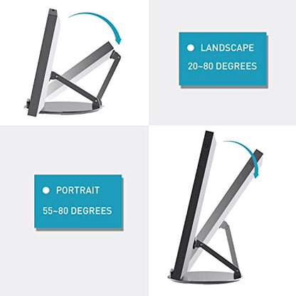 Letlar Soporte inclinable y giratorio para Echo Show 15, hecho de aleación de aluminio, giratorio y plegable, soporte Echo Show 15 adecuado para tableta/iPad de 5 a 16 pulgadas, funciona en modo vertical horizontal, negro