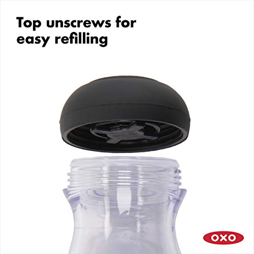 OXO Good Grips - Cepillo dispensador de jabón, color negro, transparente y blanco