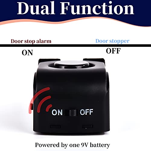 Alarma de tope de puerta, tope de puerta con alarma de seguridad de 120 dB, tope de puerta de cuña de piso para viajes, apartamento, casa (paquete de 2)