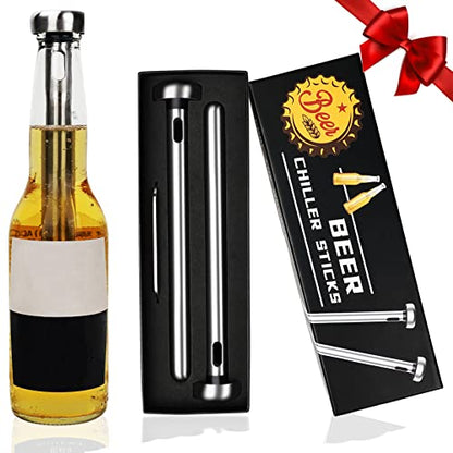 Regalos para hombres, papá, Navidad, 2 varillas enfriadoras de cerveza con 1 abridor de botellas, relleno de calcetines para él novio, regalos únicos de cerveza para hombres, ideas geniales de regalos de cumpleaños de aniversario para marido adulto