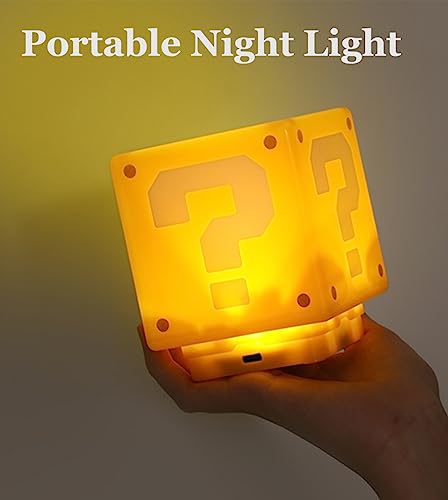 PRODUCTO 413 CARDdream Lámpara de luz nocturna portátil con forma de cubo USB con efecto de sonido para Super Mario Mini Question Block Coin Box Bros Boy Kids Gift (marca de impresión)