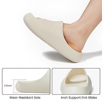 posee Plataforma Almohada Zapatillas Diapositivas para Mujeres y Hombres, Zapatillas de Ducha EVA Acolchadas Punta Abierta Spa Gimnasio Casa Sandalias para Interior y Exterior