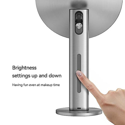 EKO iMira Espejo de maquillaje iluminado con sensor de 8 pulgadas con aumento 5X, espejo compacto de viaje magnetizado desmontable 10X, espejo de tocador recargable e inalámbrico, blanco