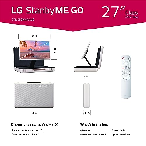 PRODUCTO 6 LG StanbyME Go Pantalla táctil inteligente portátil 1080P de 27 pulgadas (27LX5QKNA, modelo 2023), beige calmante