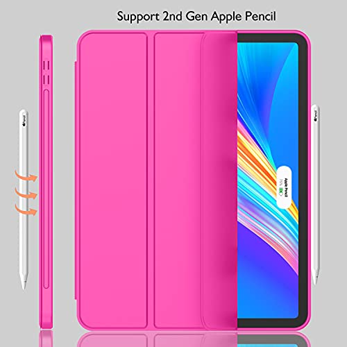 PRODUCTO 375 iMieet - Funda para iPad Pro 12.9 (6.ª generación)/2021 (5.ª generación) con soporte para lápiz [compatible con carga/par de lápiz para iPad 2.º], funda inteligente con soporte triple con parte trasera de TPU, encendido/apagado automático