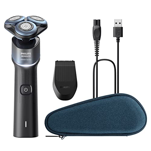 Philips Norelco Exclusive Shaver 5000X, afeitadora recargable en seco y húmedo con recortador de precisión y bolsa de almacenamiento, X5006/85