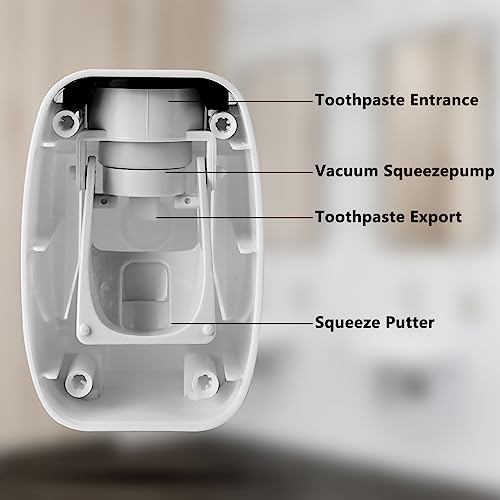 Dispensador automático de pasta de dientes y soporte para cepillos de dientes, soportes para cepillos de dientes para baños, juego de soporte para cepillos de dientes de baño, organizador negro con taza, juego de decoración de ducha montado en la pared